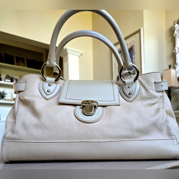 Vintage RARE Marc Jacobs Guinevere XL Calf Leather Satchel Made In Italy